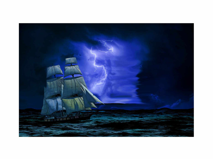 Sailing Ship Lightning Painting 