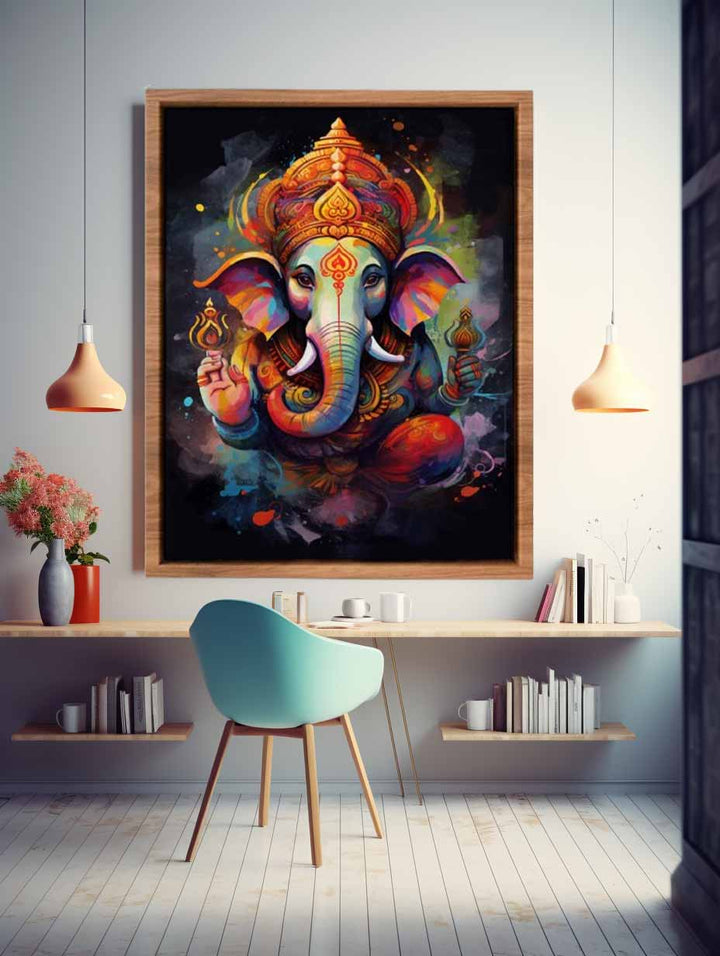 Ganesh Hindu Painting Art Print