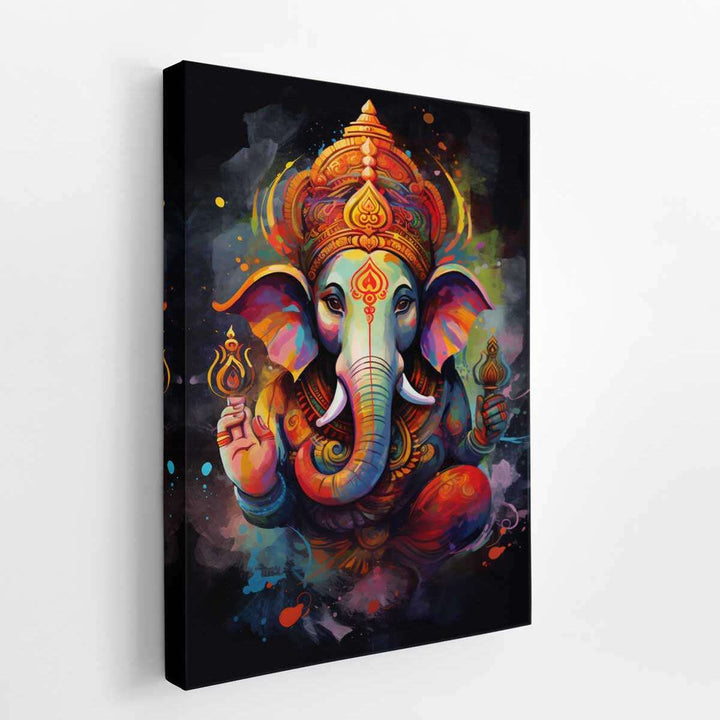 Ganesh Hindu Painting  canvas Print