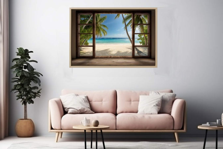 Beach House Dream Window  Art Print