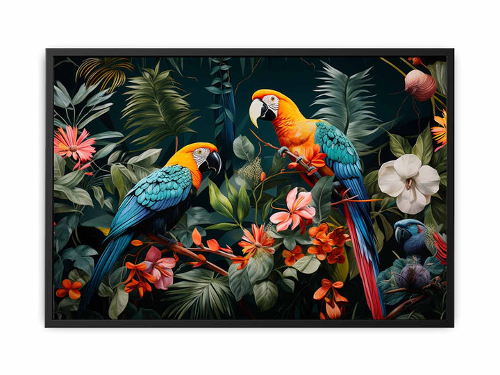  Birds Tropical Art   canvas Print