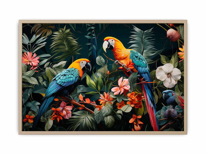  Birds Tropical Art  framed Print