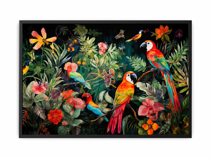  Birds Tropical Art   canvas Print