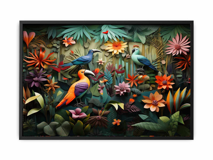  Birds Tropical Art   canvas Print