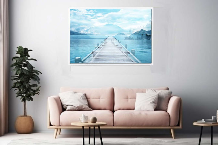 Blue Jetty and Lake  Art Print