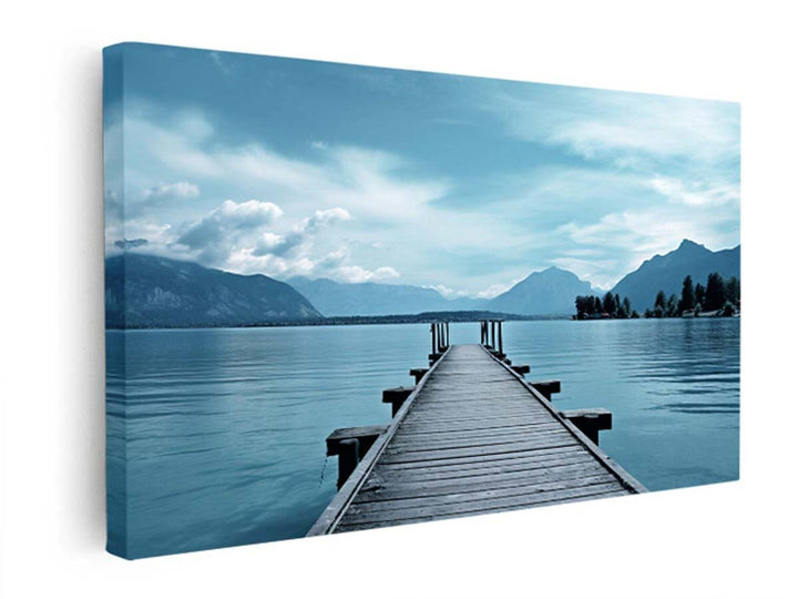 Blue Jetty and Lake   canvas Print