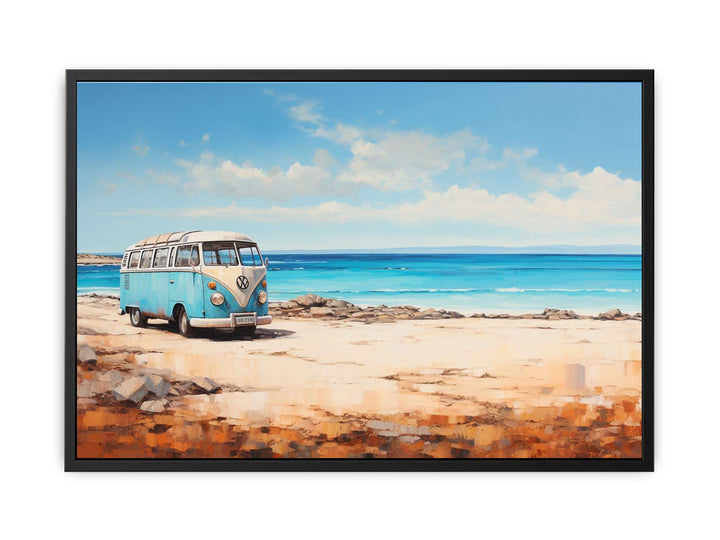 campervan Beach Art   canvas Print