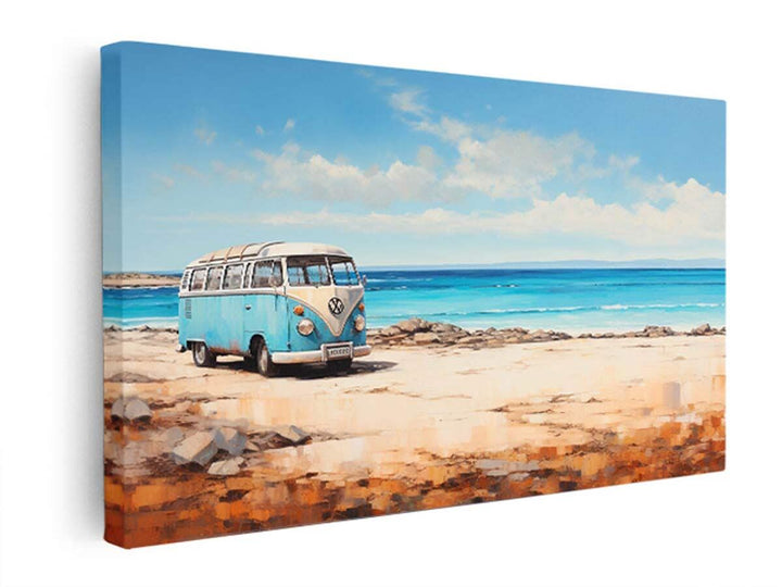 campervan Beach Art   canvas Print