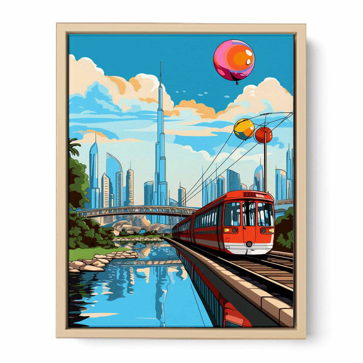 Dubai Pop Art Poster  framed Print