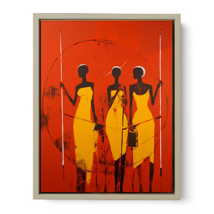 African Three Women  framed Print