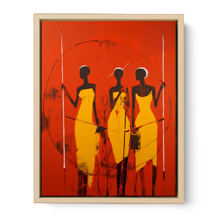 African Three Women  framed Print