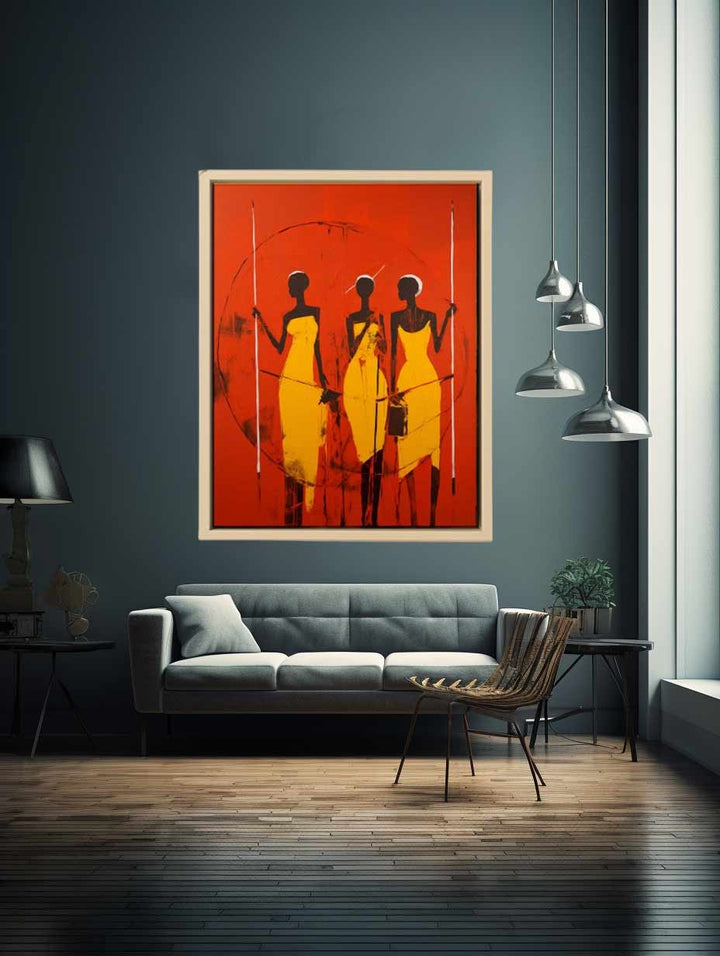 African Three Women  Art Print