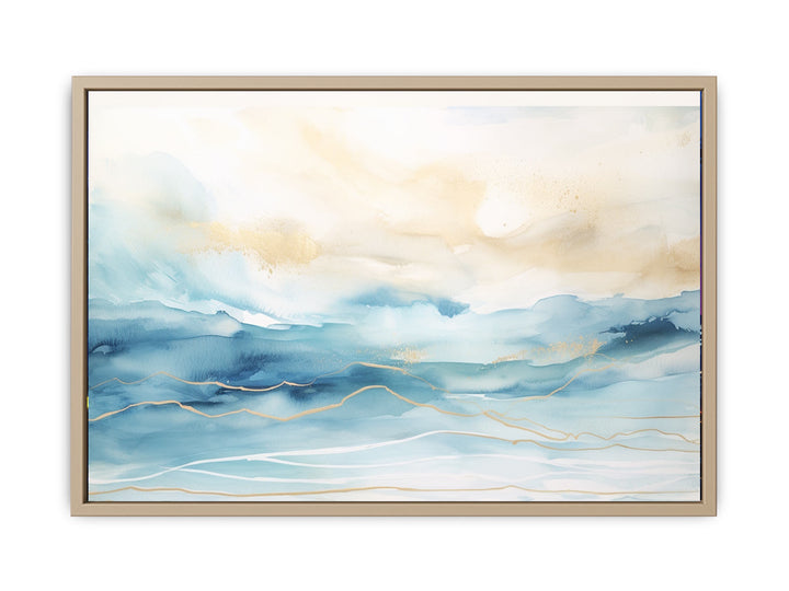 Abstract Watercolor Beach  Art framed Print