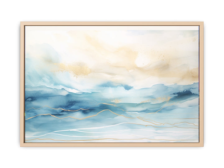 Abstract Watercolor Beach  Art framed Print