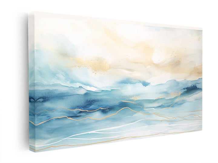 Abstract Watercolor Beach  Art  canvas Print