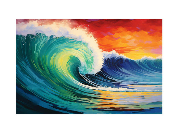 Rainbow Surf Ocean Art