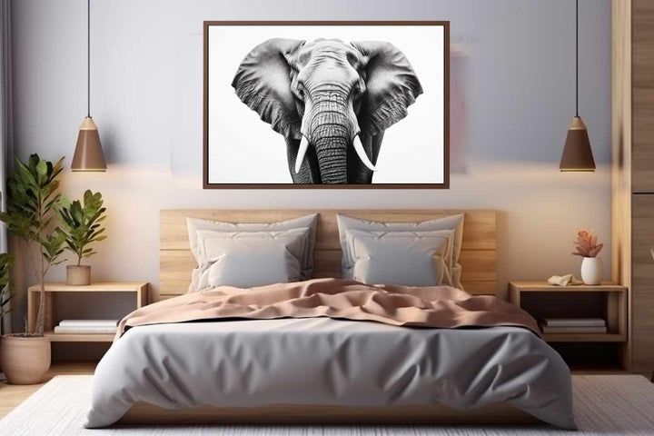 Elephant White And Black Art Print