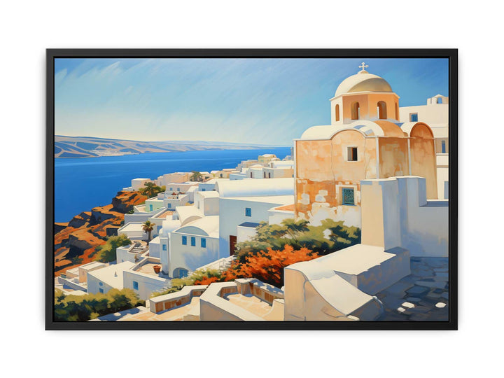 Santorini Coastline Art  canvas Print