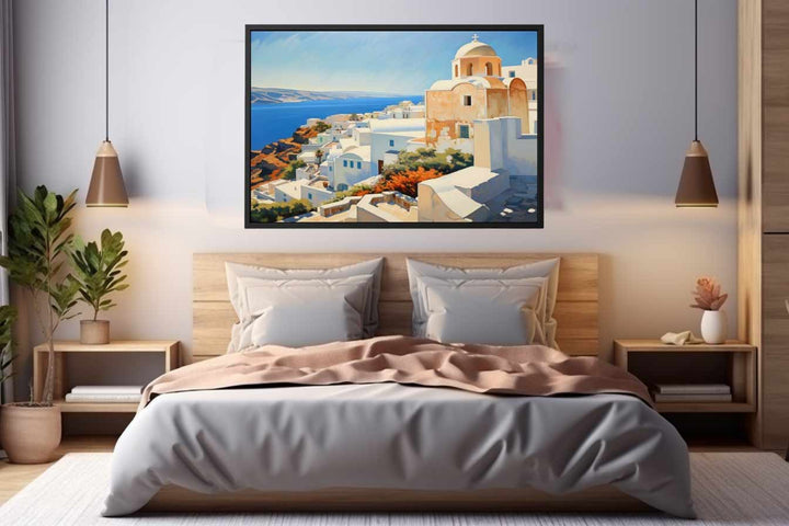 Santorini Coastline Art Print