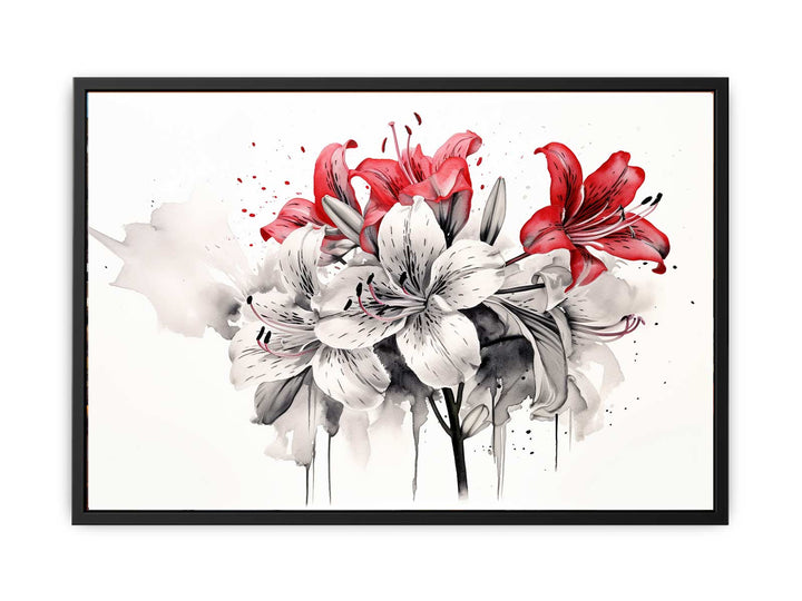 Amaryllis Floral Art  canvas Print