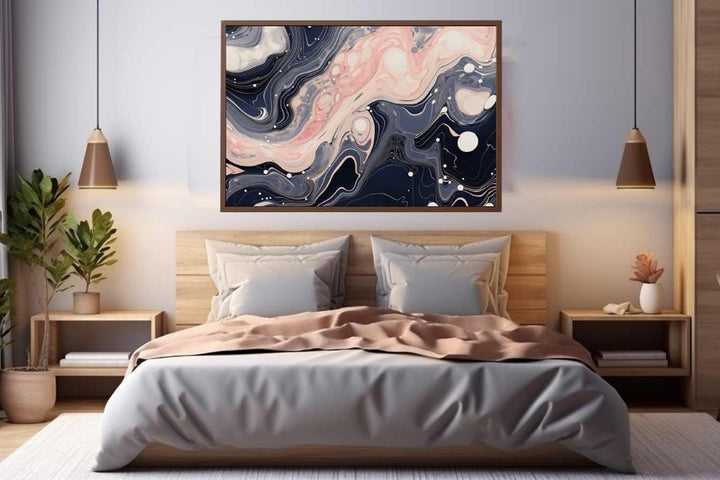 Pink Black Marble Art Print