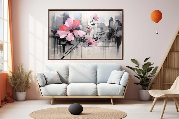 Pink Flowers Painting Art Print