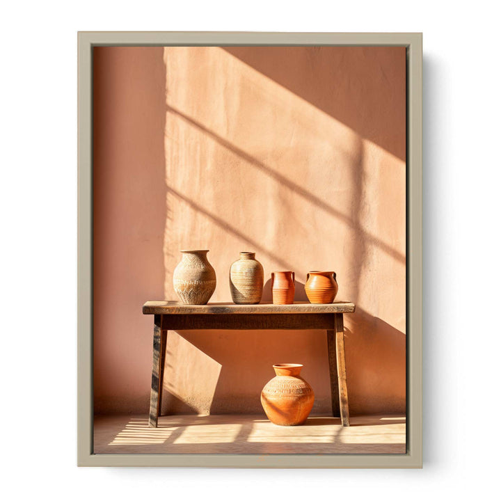 Terracotta Jugs framed Print