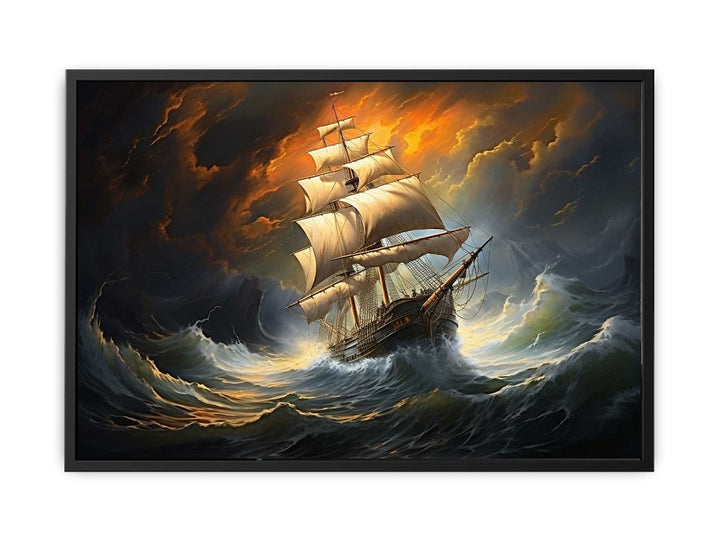 Storm Ship Art  canvas Print