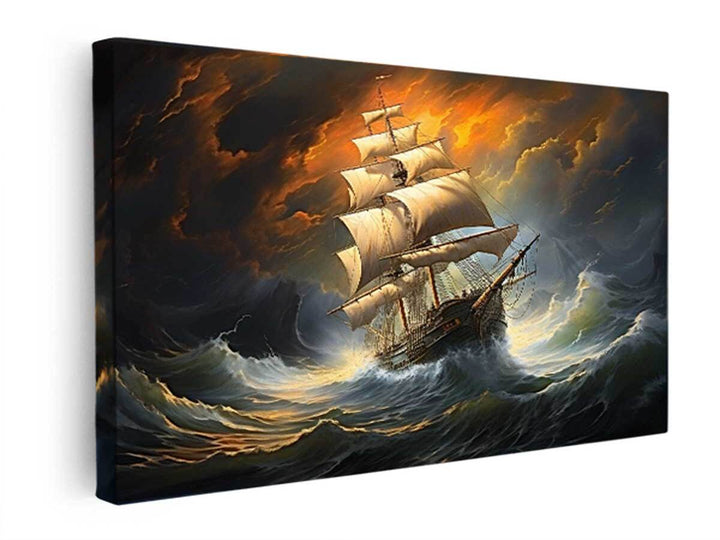 Storm Ship Art  canvas Print