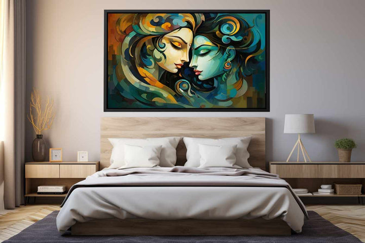 Raha Krishna Love Painting Art Print