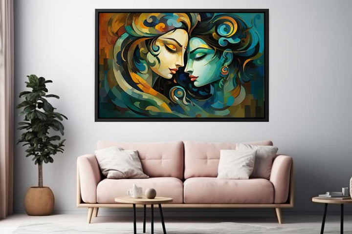 Raha Krishna Love Painting Art Print