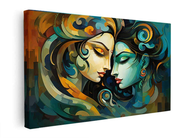 Raha Krishna Love Painting  canvas Print