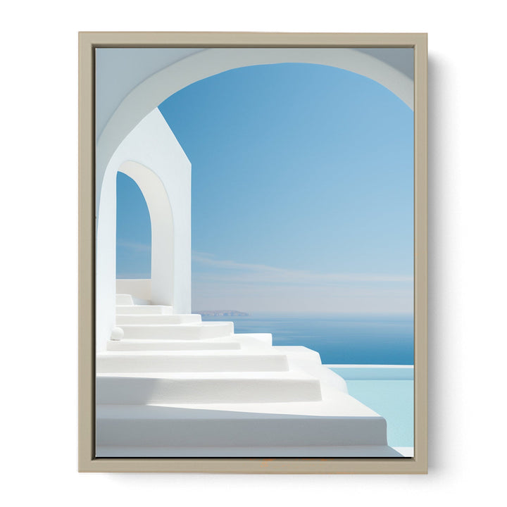 Santorini Steps framed Print