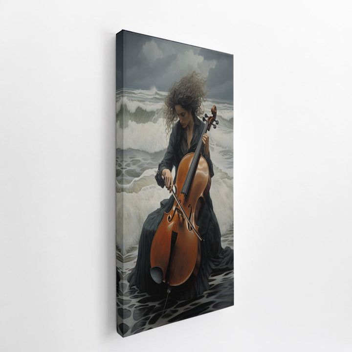 Cello On The Beach  canvas Print