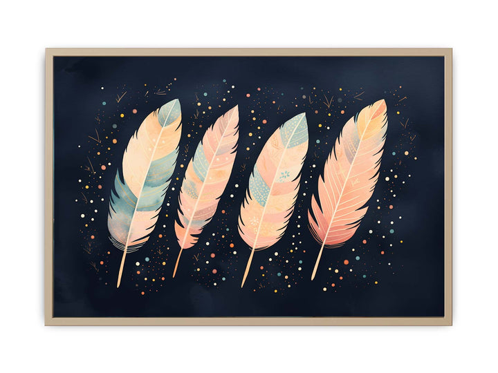 Boho Feathers framed Print