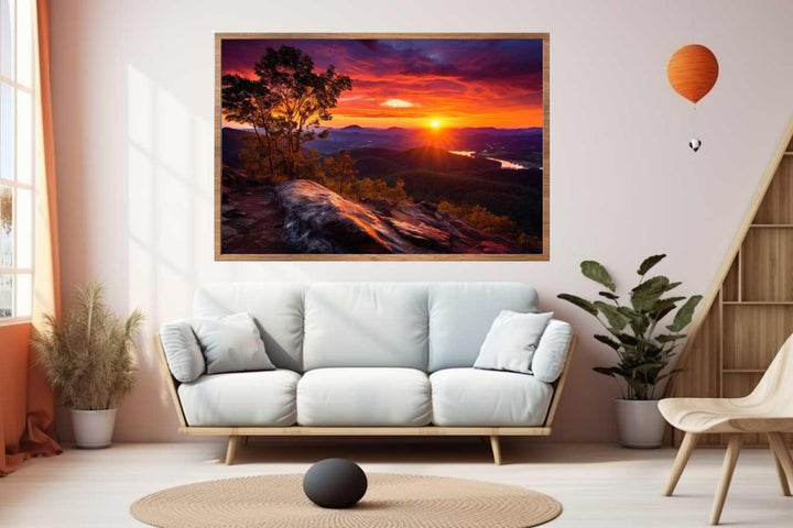 Sunrise At Mountian Art Print