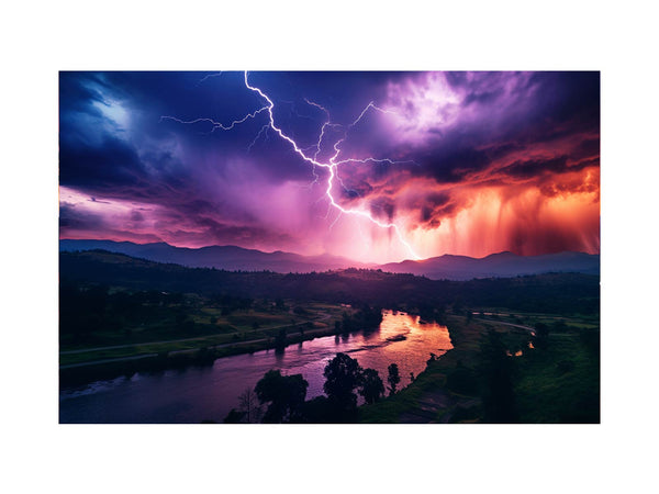 Lightning Over Mountains