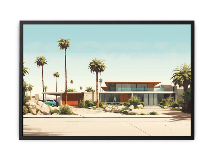 Vintage Palm Springs House Art Poster  canvas Print