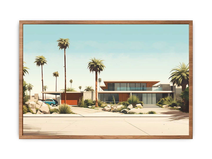 Vintage Palm Springs House Art Poster  Painting