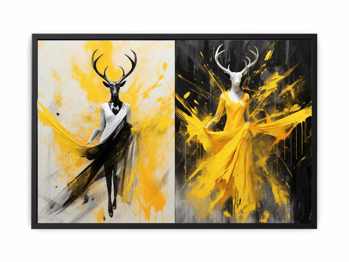 Abstract Stags Art  canvas Print