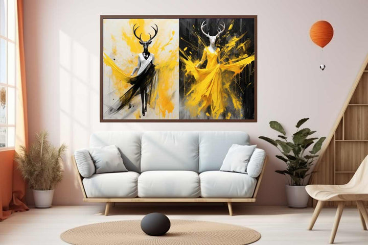 Abstract Stags Art Print