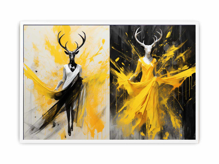 Abstract Stags Art  Painting