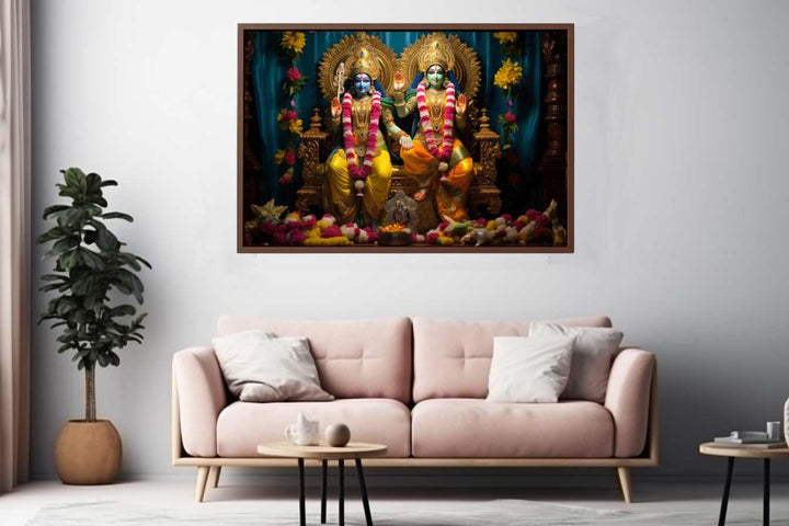 Vishnu Laxmi Painting Art Print