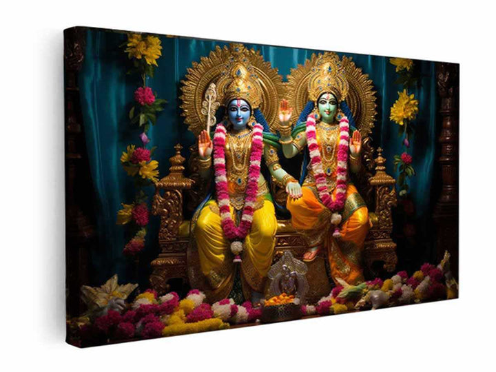 Vishnu Laxmi Painting  canvas Print