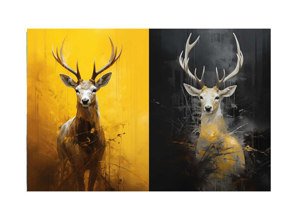 Abstract Stags Art Print