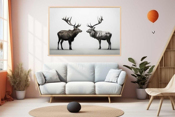 Eye To Eye Stags Art Print