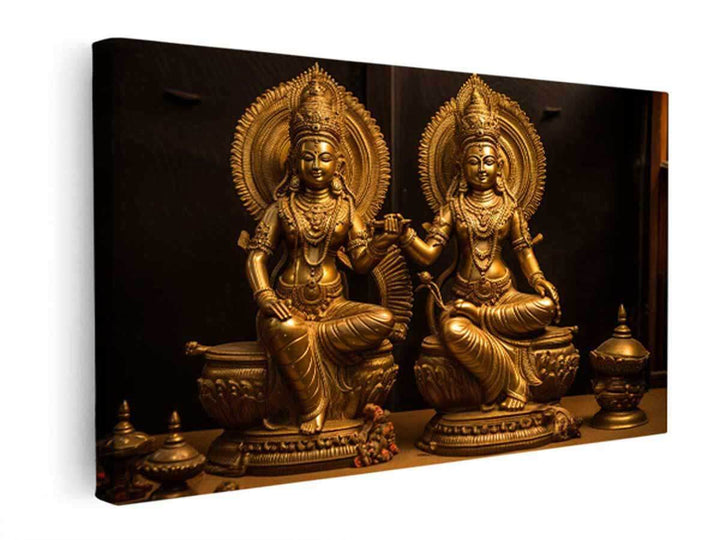 Vishnu Laxmi Painting  canvas Print