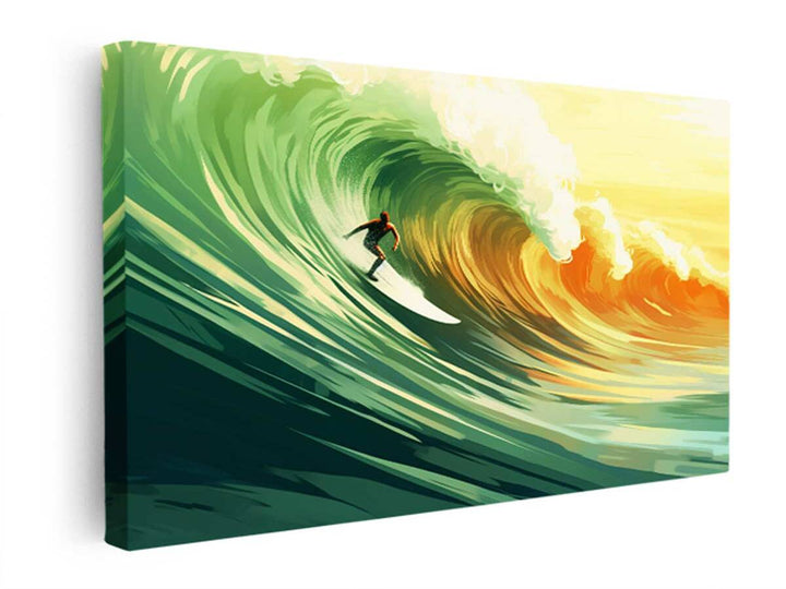 Surfer On Sunny Day Painting  canvas Print