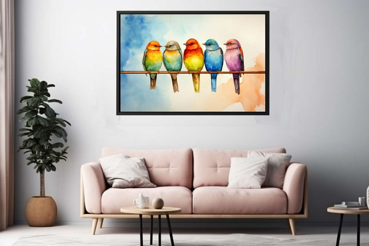 Birds On Wire  Art Print