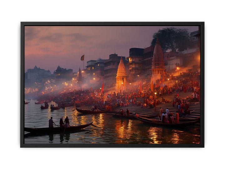 Varanasi Ganga Painting  canvas Print